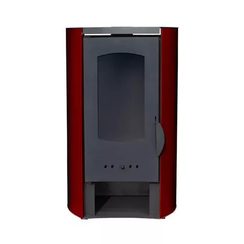 Vízteres fatüzelésű kályha, 27 kW bordó, Falcon NOVARA Comodo Central W27 íves