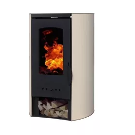   Vízteres fatüzelésű kályha, 27 kW krém, Falcon NOVARA Comodo Central W27 íves