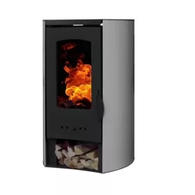   Vízteres fatüzelésű kályha, 27 kW szürke, Falcon NOVARA Comodo Central W27 íves