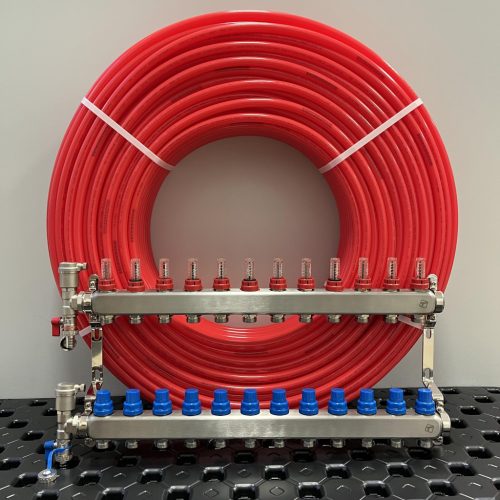 Padlófűtés rendszer szett  40 m2, 16-os padlófűtés cső + osztó + eurokónusz