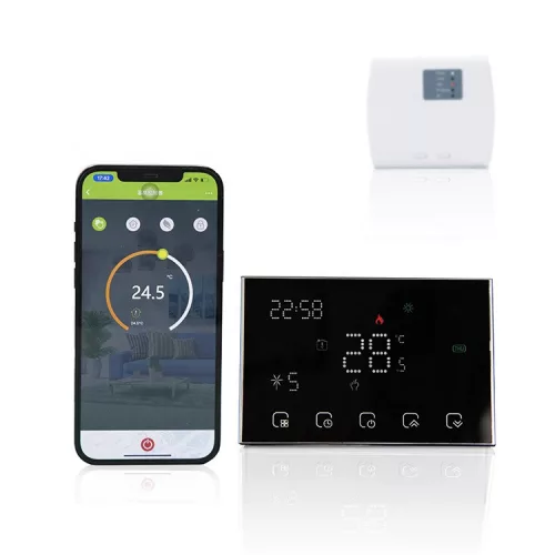 Smart Home Automatics TSH100 programozható RF & WiFi szobatermosztát fekete